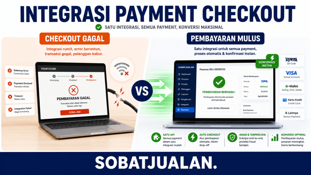 hero image integrasi sistem pembayaran checkout web ecommerce sobatjualan